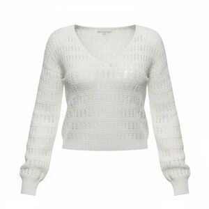 Boho White Knit Sweater